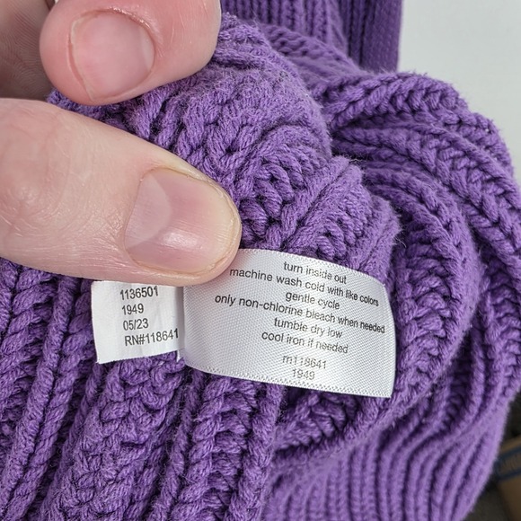 Lane Bryant Purple Cable Knit Cutesy Valentine Feminine Sweater Size 26 - Picture 6 of 8